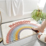 Apomkjoe Badematten-Teppiche, super saugfähige Bodenmatte, wasserabsorbierend und schnell trocknend, rutschfester Teppich für die Badezimmer-Eingangstür, weich (40 x 60cm, Über den Regenbogen)