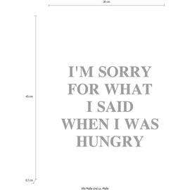 Queence Wanddekoobjekt QUEENCE "I ́m sorry for what I said ...", schwarz (schwarz, weiß), B:20cm H:30cm T:0,1cm, Stahl, Wanddekoobjekte, Stahlschild, Blechschild, Spruch, Witzig, Wanddeko, retro, 20x30cm