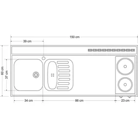 Stengel-Küchen Kitchenline MKBKS 150 Elektrokochfeld rechts