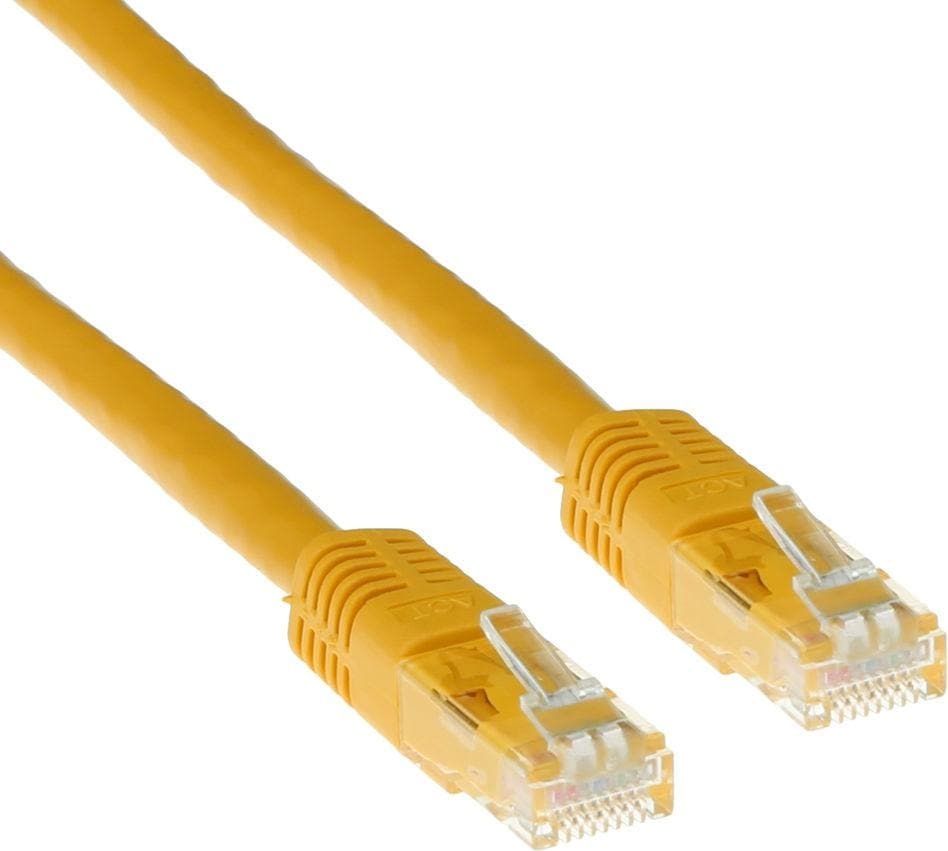ACT Yellow 10 meter U/UTP CAT5E patch cable with RJ45 connectors. Cat5e u/utp yellow 10.00m (CAT5e, 10 m), Netzwerkkabel