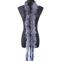 5 x 2m Federboa Truthahnfedern Boa,Flauschige Plüsch-Feder Boa Federstola Federschal Federgirlande für Weihnachtsbaum Hochzeit Basteln Burlesque Karneval Party 20er Jahre Kostüm Deko,ca. 10g Grau
