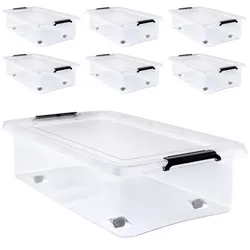 Aufbewahrungsbox 6er-Set Transparent 60x40x17cm 30L stapelbar