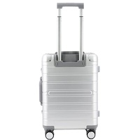 ALUMAXX Gravity Travel Trolley, Aluminium Trolley Case with TSA Lock, Trolley with 4 Easy Running Double Wheels 360°, Aluminium Suitcase Approx. 56 cm, Silver, 56 x 37 x 21 cm