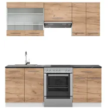Vicco Küchenzeile Fame-Line 200 cm Eiche/Weiß