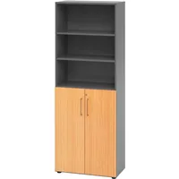 Hammerbacher Regalschrank 968T3, V968T3/G/6/BS grafit, buche 80,0 x 42,0