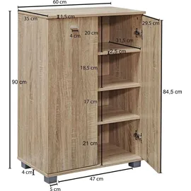 FineBuy SuVa2372_1 60 x 90 x 35 cm grau / grau