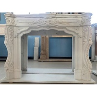 Casa Padrino Luxus Barock Kaminumrandung Weiß 170 x 35 x H. 123 cm - Prunkvolle Kaminumrandung aus hochwertigem Marmor - Barock Deko Accessoires