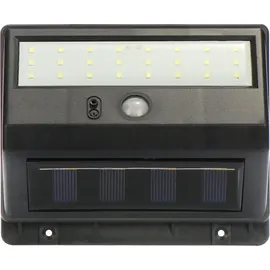 COM-FOUR com-four® Solar-LED-Wandleuchte, Solar Aussenleuchte aus wetterfestem Kunststoff, mit Dämmerungssensor, Bewegungsmelder und An-/Aus-Schalter