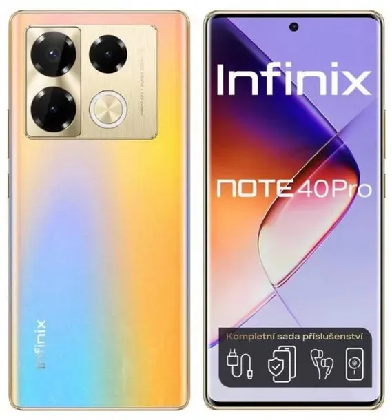 Infinix Note 40 PRO 12GB/256GB, Dual-Sim, Schnellladung, GPS, NFC Smartphone (6,78 Zoll, 256 GB Speicherplatz, AMOLED Display, Gorillaglas) goldfarben