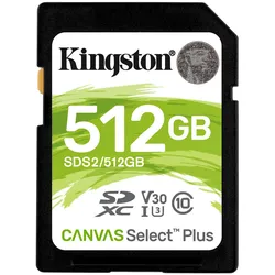 Kingston Canvas Select Plus R100/W85 SDXC 512GB