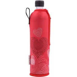 Dora's Glasflasche mit Neoprenanzug Liebe 500ml