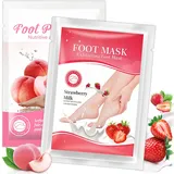 Fußmaske 2 Paar,Hornhaut Socken Fußpeeling Maske,Fuß Peeling Maske für tote Haut,Abgestorbene und Entfernt Effektiv,Fußpflege Fußmaske für Männer & Frauen