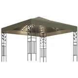 vidaXL Pavillon mit LED-Lichterkette 3x3 m Taupe