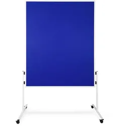 KARAT Moderationstafel Einteilig mit Filzbezug - Rollen mit Feststellbremsen / 120 x 150 cm, Blau