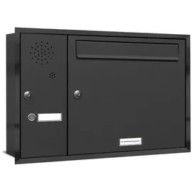 AL Briefkastensysteme 1er Unterputzbriefkasten Anthrazit inkl. Zeitungsfach