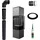 Kratki Ren M Links Stahl Schwarz/Abdeckplatte Glas
