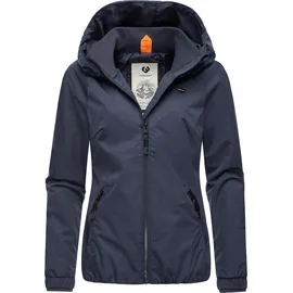 Ragwear Wasserdichte und atmungsaktive Damen Übergangsjacke leichte kurze Funktionsjacke mit Kapuze Dizzie Tech YOUMODO Navy Gr. 6XL - 6XL
