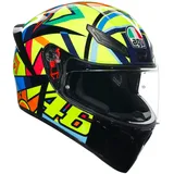 AGV K1 S Soleluna 2017 Integralhelm - Schwarz/Neon-Gelb//Blau/Rot - XL