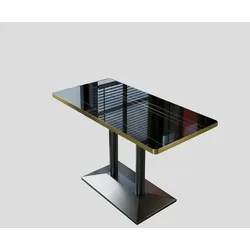 360Home Gastronomiemöbel Cafe Bar Restaurants Hotel Einrichtung  Tisch JBHT Schwarz gold 120*60*75cm