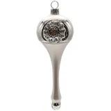 Schatzhauser Christbaumschmuck Hängespitz Reflex Ornament, nostalgischer Zauber, silber (1-tlg), mundgeblasen, handbemalt silberfarben