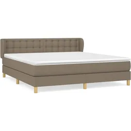 vidaXL Boxspringbett mit Matratze Taupe 180x200 cm Stoff