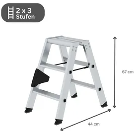 Proregal Stufen-Stehleiter 2 x 3 Stufen