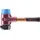 Halder Simplex Schonhammer Ø 60 mm Gummi schwarz / TPE-soft blau mit Standfuß kurzer Stiel mit Tempergussgehäuse