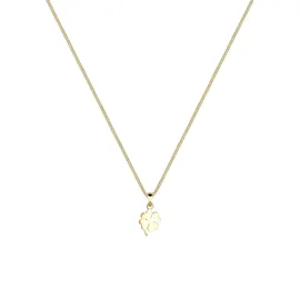ELLI PREMIUM Halskette mit Anhänger Kleeblatt Glücksbringer Talisman 585 Gelbgold