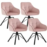 Woltu Polsterstuhl Turn rosa 4er Set
