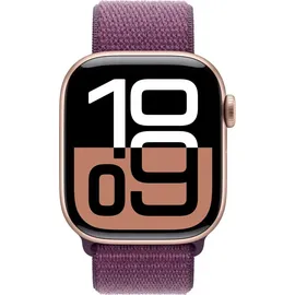 Apple Watch Series 10 GPS 42 mm Aluminiumgehäuse roségold Sport Loop pflaume