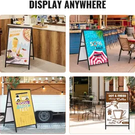 Vevor Kundenstopper Gehwegaufsteller Werbetafel 61 x 91 cm, Plakatständer Q235-Stahl Plakatständer mit A-Rahmen, Werbeaufsteller Gehwegaufsteller für Restaurants, Bars, Cafés, Unternehmen usw.
