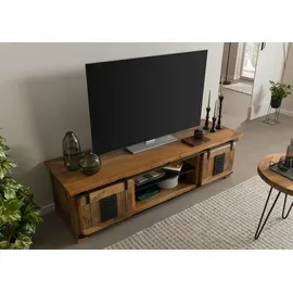 MASSIVMOEBEL24.DE Railway LUX TV-Board 180x55x50 cm Natur lackiert Holz