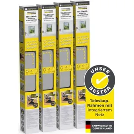 EasyMaxx Teleskop-Insektenschutzgitter mit integriertem Netz 4er-Set
