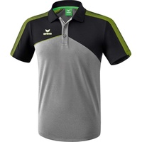 Erima Herren Premium One 2.0 Poloshirt, grau melange/schwarz/lime pop, S,