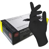 GUARD 5 - Einmalhandschuhe schwarz 100 Stück/Box Gr.9/L - Einweghandschuhe puderfreie Nitrilhandschuhe - Hygiene- Kochhandschuhe, Küchenhandschuhe - latexfrei