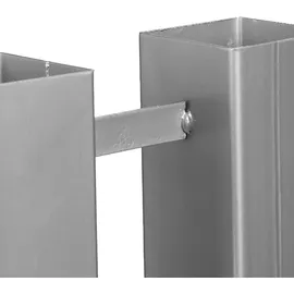 Relaxdays Holzstapelhilfe 2er Set Metall 0,18 m x 0,36 m Silber