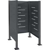 MCW Mülltonnen-Zaun J55 Metall Anthrazit 150x85x85cm Grau