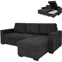 Ecksofa - graphite - Liegefunktion und Staukasten Sofa Wohnlandschaft Couch