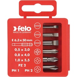 Felo, Bits, Profi Bit-Box Industrie, E 6,3 x 50 mm, 6-tlg.
