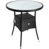 Casaria Polyrattan-Tisch Schwarz rund Ø60cm