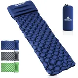 HIKENTURE Camping Isomatte Kleines Packmaß Aufblasbare Isomatte Ultraleicht - Sleeping Pad für Camping, Reise, Outdoor, Wandern, Strand (Dunkelblau 2)