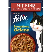 FELIX Sensations Gelees Katzenfutter nass mit Rind & Tomate 26 x 85 g