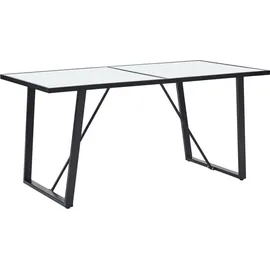 vidaXL Esstisch 160 x 75 x 80 cm schwarz/weiß