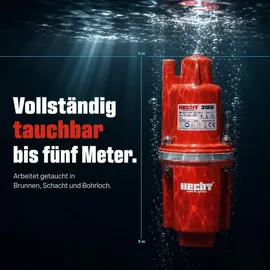 Hecht Tiefbrunnenpumpe 3166 600W 1400 l/h 70 m Förderhöhe
