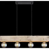 GLOBO Hängeleuchte ADALIE Schwarz Matt Dunkelbraun 80 cm x 6 cm x 120 cm