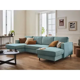 best mobilier Jake, Ecksofa 7 Sitz(e) Blau