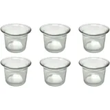 DanDiBo Ambiente Teelichtglas 6x Klar Glas Transparent