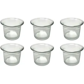 DanDiBo Ambiente Teelichtglas 6x Klar Glas Transparent