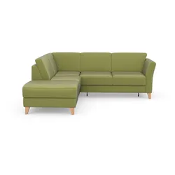 Ecksofa SIT & MORE "Visby L-Form", grün, B:248cm H:87cm T:213cm, Sofas, Wahlweise mit Bettfunktion und Stauraum, frei im Raum stellbar