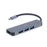 Gembird A-CM-COMBO2-01 USB-C® USB 3.2 Gen 2) Multiport Hub Grau